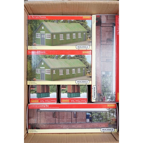 150 - 25 Boxed Hornby Skaledale OO gauge pre-decorated trackside buildings and accessories to include 3 x ... 