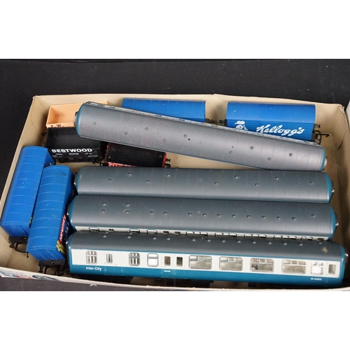 154 - Around 75 OO gauge items of rolling stock to include Triang, Hornby and Lima featuring coaches, wago... 