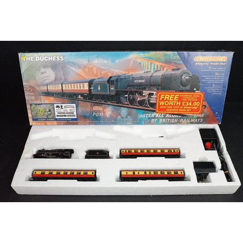 159 - Three boxed part complete Hornby OO gauge electric train sets to include R1013 Eurostar (with locomo... 