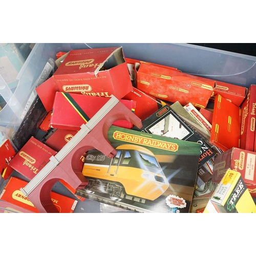 163 - Quantity of OO gauge model railway accessories to include trackside buildings, boxed Hornby Mainline... 