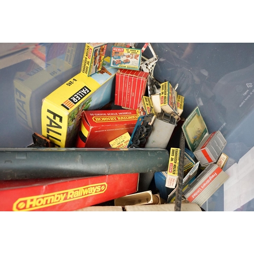 163 - Quantity of OO gauge model railway accessories to include trackside buildings, boxed Hornby Mainline... 