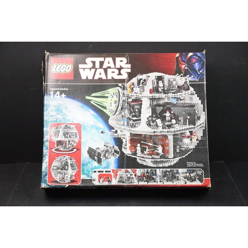 1437 - Lego - Boxed Lego Star Wars 10188 Death Star set, opened box but contents sealed, showing storage we... 