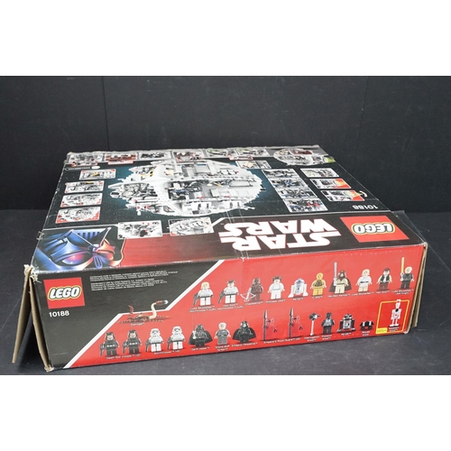 1437 - Lego - Boxed Lego Star Wars 10188 Death Star set, opened box but contents sealed, showing storage we... 