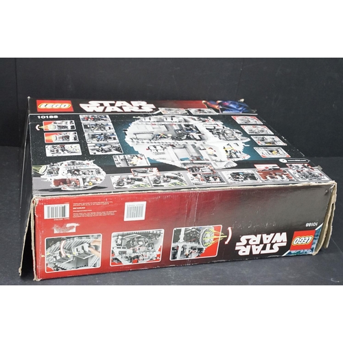 1437 - Lego - Boxed Lego Star Wars 10188 Death Star set, opened box but contents sealed, showing storage we... 