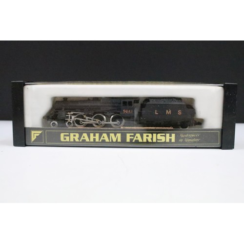 126A - Two cased Graham Farish N gauge locomotives to include 5041 LMS 4-6-0 in black livery and 2-6-2 in B... 