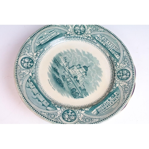 61 - Selection of plates to include 18th century Minton Staffordshire salt glaze oyster and fish serving ... 