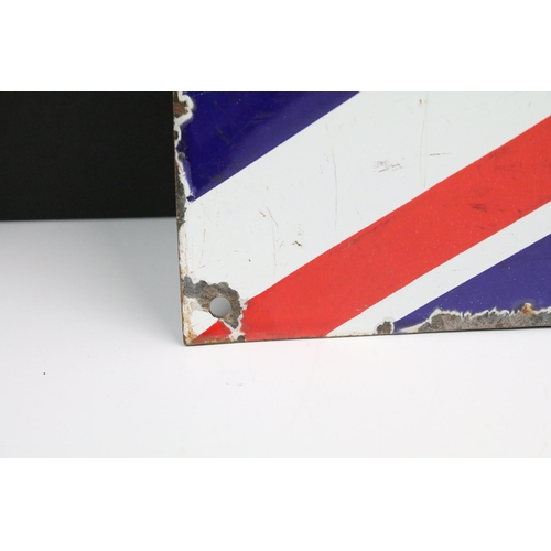 116 - Bentley convex enamel sign, Union Jack design with Bentley logo and wings within central circle, wit... 