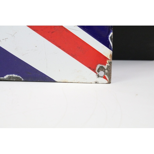 116 - Bentley convex enamel sign, Union Jack design with Bentley logo and wings within central circle, wit... 