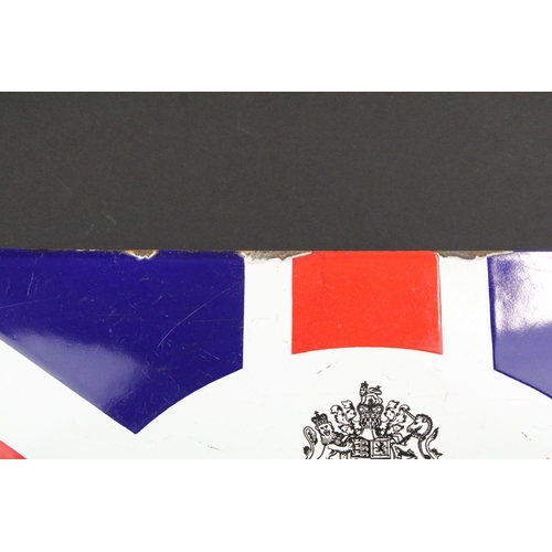 116 - Bentley convex enamel sign, Union Jack design with Bentley logo and wings within central circle, wit... 