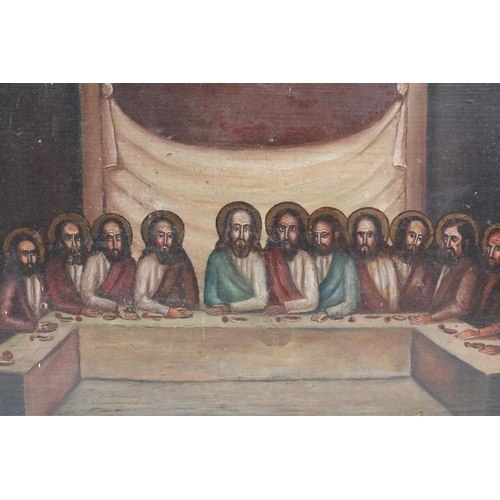 138 - Continental school, study of The Last Supper, oil on panel, 22.5 x 34cm