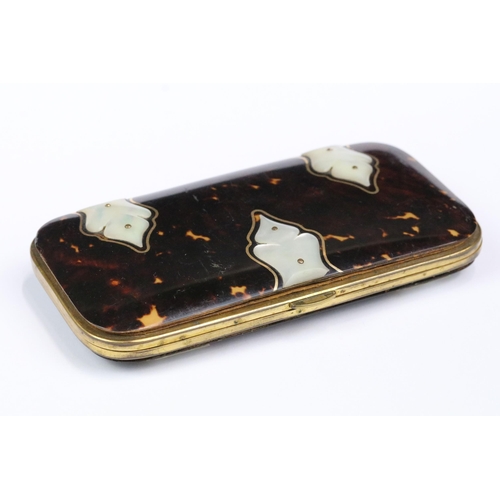 178 - A late 19th to early 20th century faux tortoiseshell and mother of pearl spectacles case.