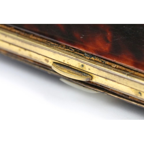 178 - A late 19th to early 20th century faux tortoiseshell and mother of pearl spectacles case.