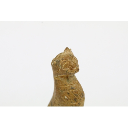 181 - An Egyptian style carved stone seated cat, height is approx 4.5cm