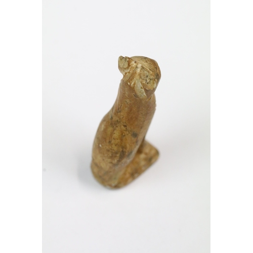 181 - An Egyptian style carved stone seated cat, height is approx 4.5cm