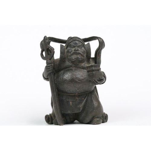 188 - Cast bronze Japanese' Seven Lucky Gods' figurines, each figure with moulded each measuring approx 4.... 