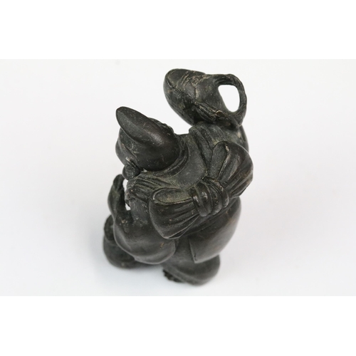 188 - Cast bronze Japanese' Seven Lucky Gods' figurines, each figure with moulded each measuring approx 4.... 