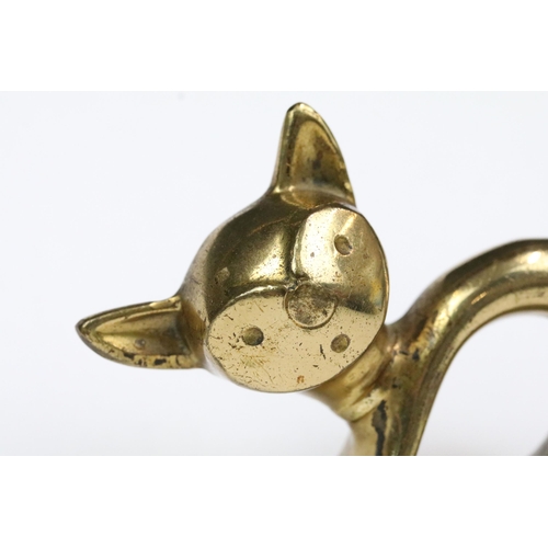 190 - Mid century Austrian Vienna corkscrew in the form of a cat designed by Walter Bosse, 16cm high