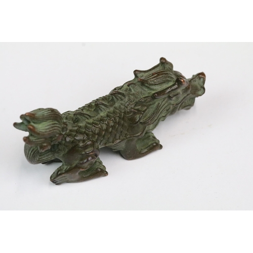 242 - A Chinese ornamental bronze dog of foo figure.