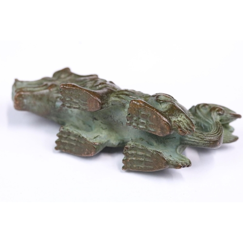 242 - A Chinese ornamental bronze dog of foo figure.