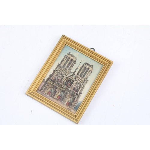 325 - Assortment of small ornate frames and pictures to include oval gilt stand frame, brass easel stand f... 