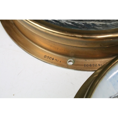 351 - Ships porthole display commemorative plates to include 'Krusenstern' (Ex Padua), Howard D. Troop and... 