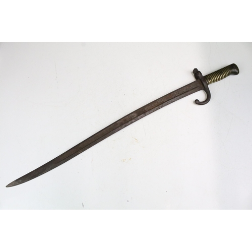 268 - A 1842 Model French Sword Bayonet with brass grip