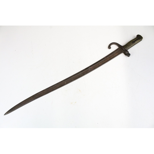 268 - A 1842 Model French Sword Bayonet with brass grip