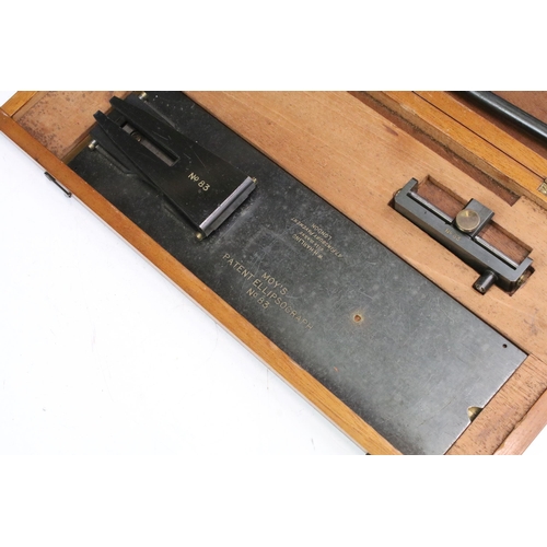 272 - A boxed Webley air rifle cleaning kit together with a Moy's patent Ellipsograph within fitted wooden... 