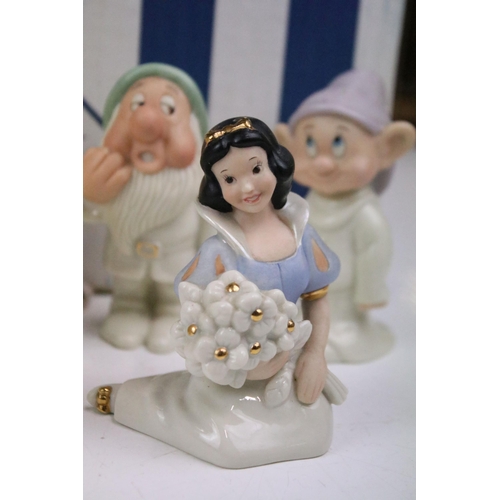 90 - Disney Lenox Snow white and seven dwarfs ceramic figurines together with large collection of Scalext... 