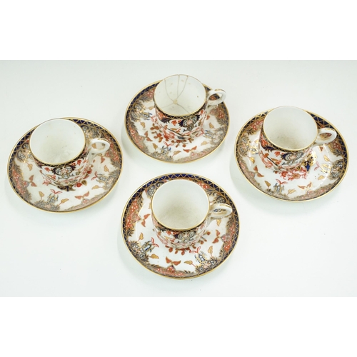 16 - Royal Crown Derby traditional Imari pattern tea set to include teapot, milk jug, lidded handled suga... 