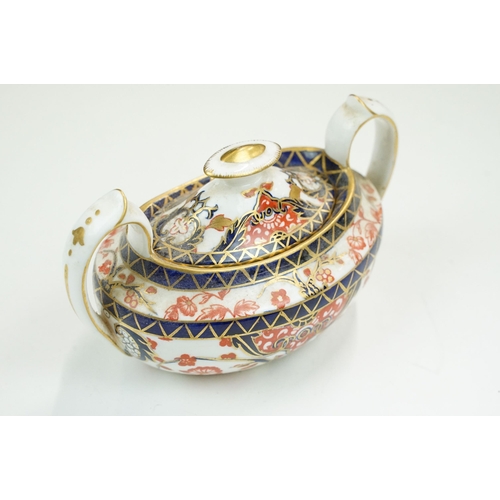 16 - Royal Crown Derby traditional Imari pattern tea set to include teapot, milk jug, lidded handled suga... 