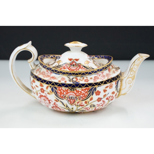 16 - Royal Crown Derby traditional Imari pattern tea set to include teapot, milk jug, lidded handled suga... 