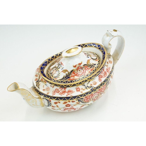 16 - Royal Crown Derby traditional Imari pattern tea set to include teapot, milk jug, lidded handled suga... 