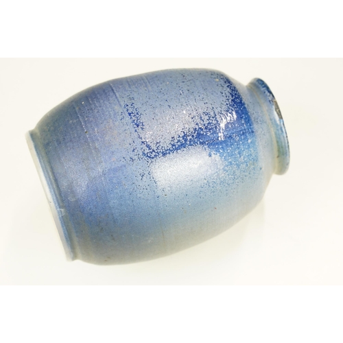 19 - Blue studio pottery vase signed A G Hopkins, Lambeth 1928 to base