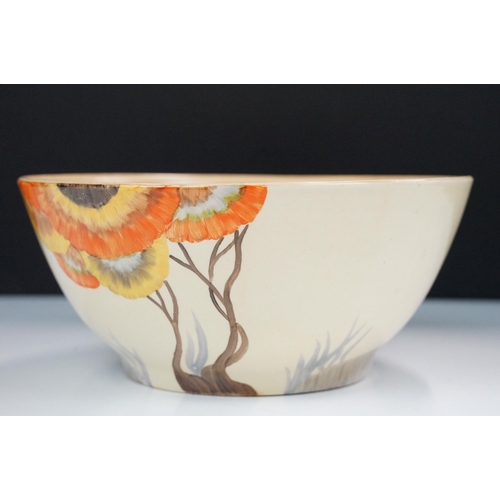 20 - Bizarre by Clarice Cliff 'Rodanthe' pattern Art Deco hand painted decorative fruit bowl, H 10cm, Dia... 