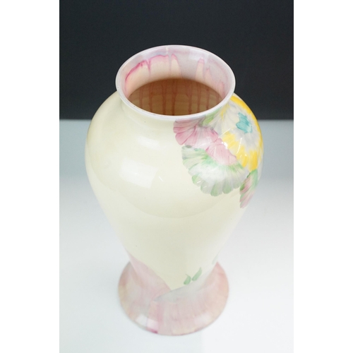 21 - Clarice Cliff 'Pink pearls' pattern baluster vase, marked to base, H 30cm