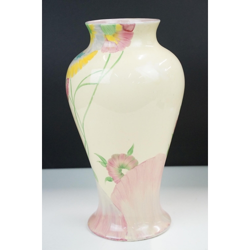 21 - Clarice Cliff 'Pink pearls' pattern baluster vase, marked to base, H 30cm