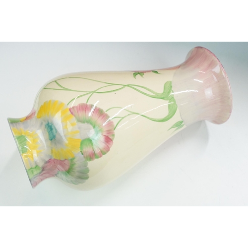 21 - Clarice Cliff 'Pink pearls' pattern baluster vase, marked to base, H 30cm