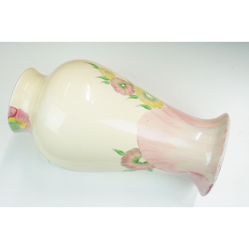 21 - Clarice Cliff 'Pink pearls' pattern baluster vase, marked to base, H 30cm