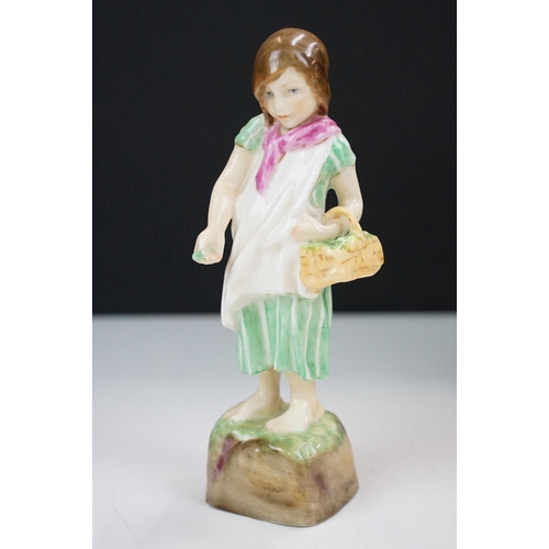 26 - Trio of  Royal Worcester ceramic figurines to include a 'Sunday's child' 3518 with inscription 'But ... 