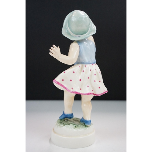 26 - Trio of  Royal Worcester ceramic figurines to include a 'Sunday's child' 3518 with inscription 'But ... 