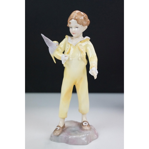 26 - Trio of  Royal Worcester ceramic figurines to include a 'Sunday's child' 3518 with inscription 'But ... 