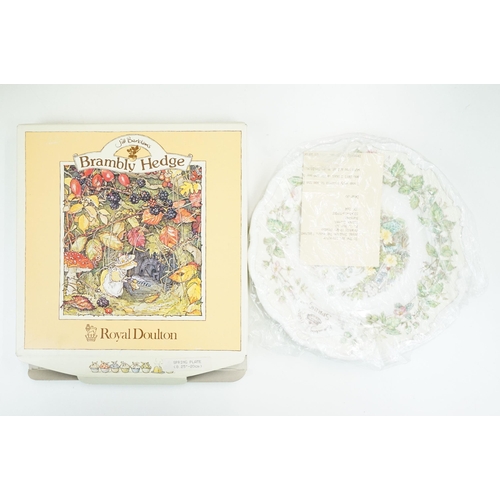 38 - Collection of eight Royal Doulton Brambly Hedge plates to include, 'The Entertainment', 'Winter Plat... 