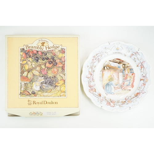 38 - Collection of eight Royal Doulton Brambly Hedge plates to include, 'The Entertainment', 'Winter Plat... 