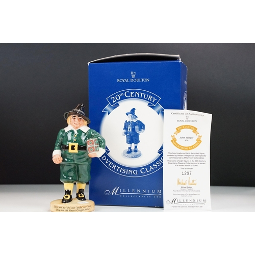 42 - Royal Doulton Lifebuoy Soap Boy MCL30 No.219 and Royal Doulton John Ginger AC6 figures No. 1297, bot... 