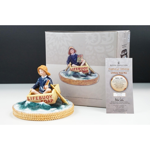 42 - Royal Doulton Lifebuoy Soap Boy MCL30 No.219 and Royal Doulton John Ginger AC6 figures No. 1297, bot... 