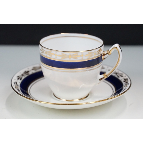 49 - Crescent and Sons China two handled cake plate with cobalt and gilt border finish, together with a c... 