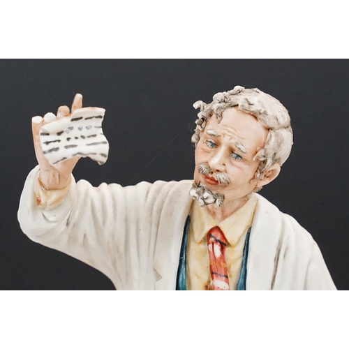 50 - Capodimonte porcelain Italian figurine of 'Il Farmacist', hand signed, together with a large chemist... 