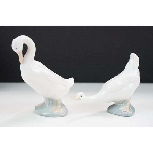 54 - Collection of ten Lladro Nao pieces to include children, geese and cherub examples and a Lladro coll... 