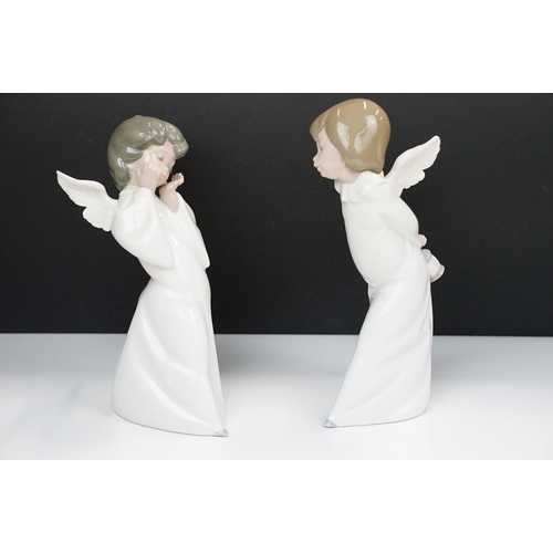 54 - Collection of ten Lladro Nao pieces to include children, geese and cherub examples and a Lladro coll... 